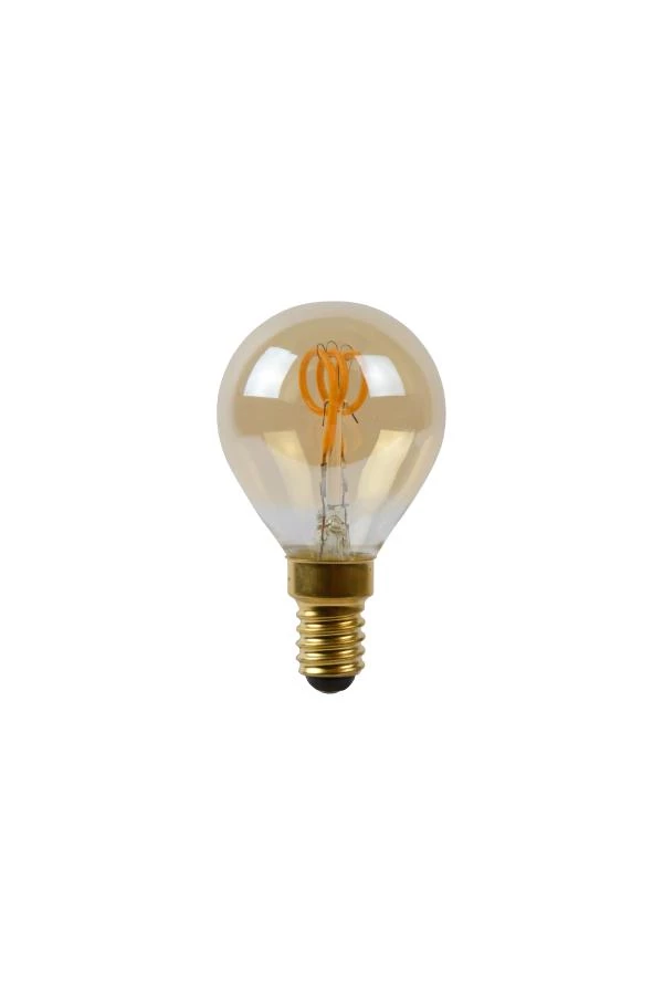 Lucide P45 - Ampoule filament - Ø 4,5 cm - LED Dim. - E14 - 1x3W 2200K - Ambre - éteint